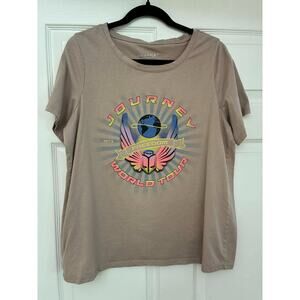 Journey Freedom World Tour‎ Graphic T-Shirt Women's OX Taupe Short Sleeve Tee